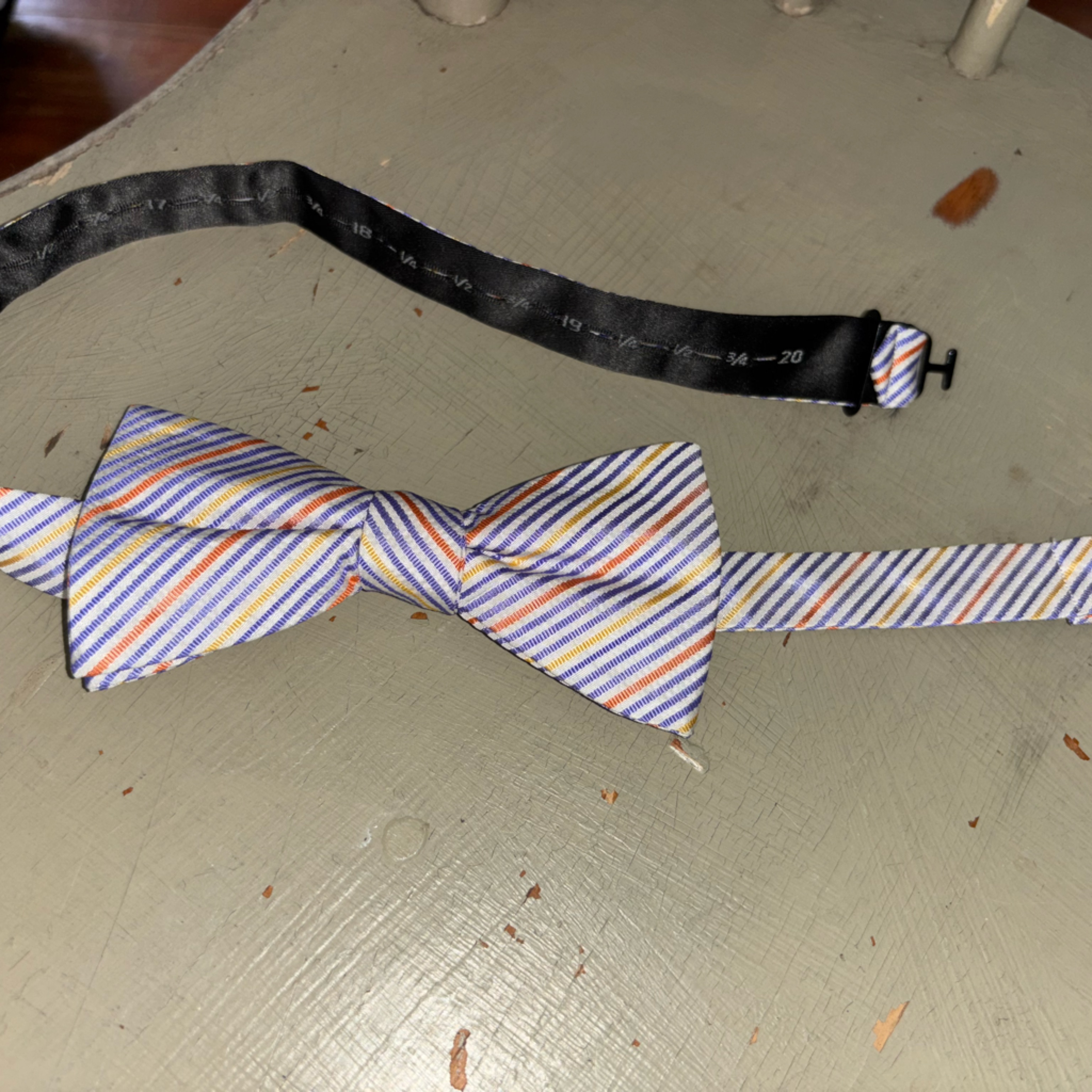 Striped Multicolor Bow Tie 100 Silk